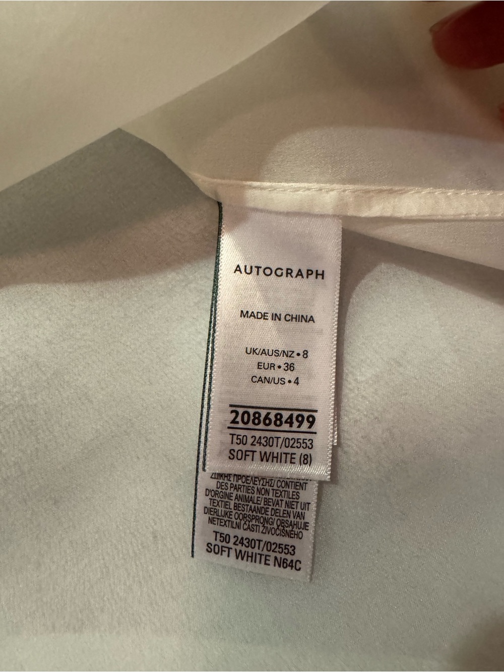 Autograph Women's Sheer Silk Organza White Button-Down Blouse with Pockets - Picture 6 of 9